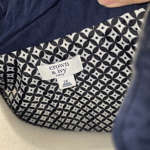 Crown & Ivy Womens Blue Quilted Vest Size 2X - Picture 6 of 6